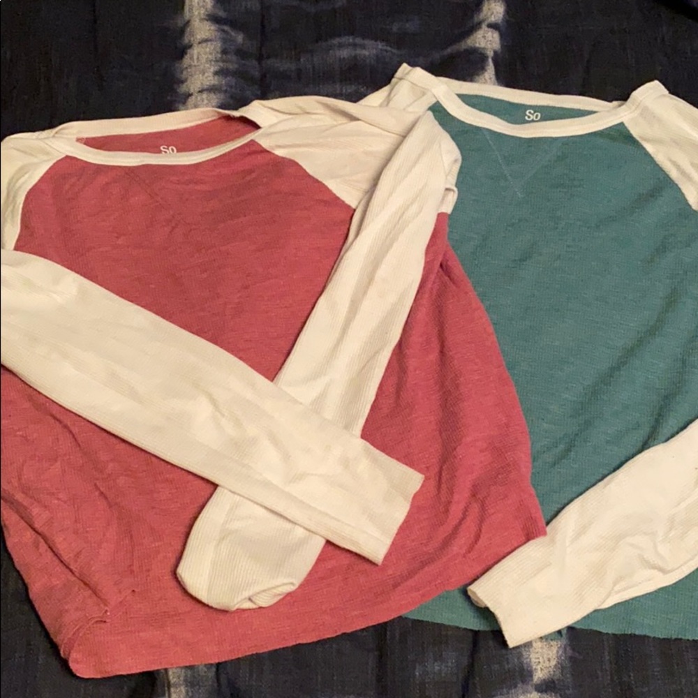 Juniors baseball longsleeves waffle shirt -small